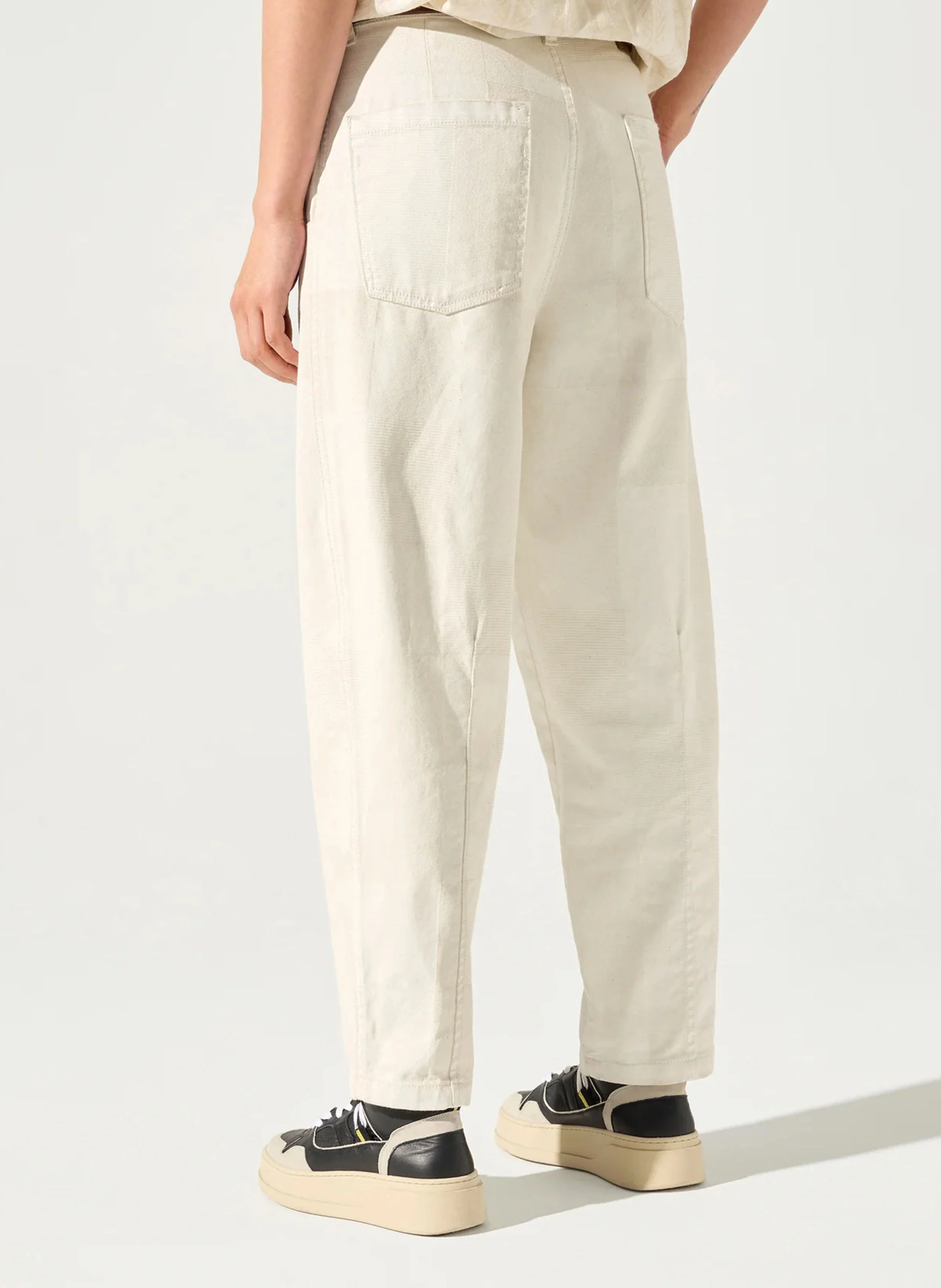 DAN - Pantalon droit en coton | Blanc