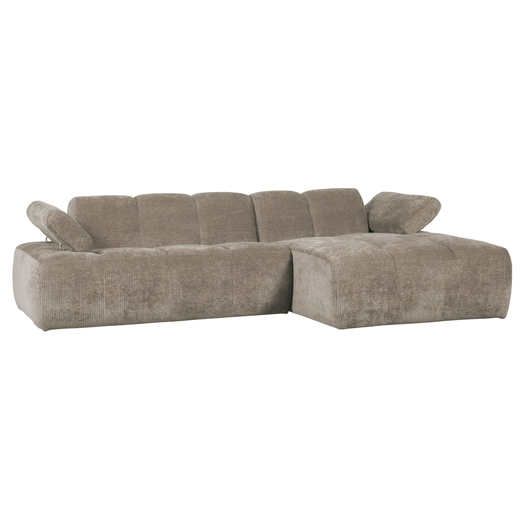 Chaise Longue Mojo Mojo Chaise Longue Rechts - Geweven Ribstof - Donkerzand
