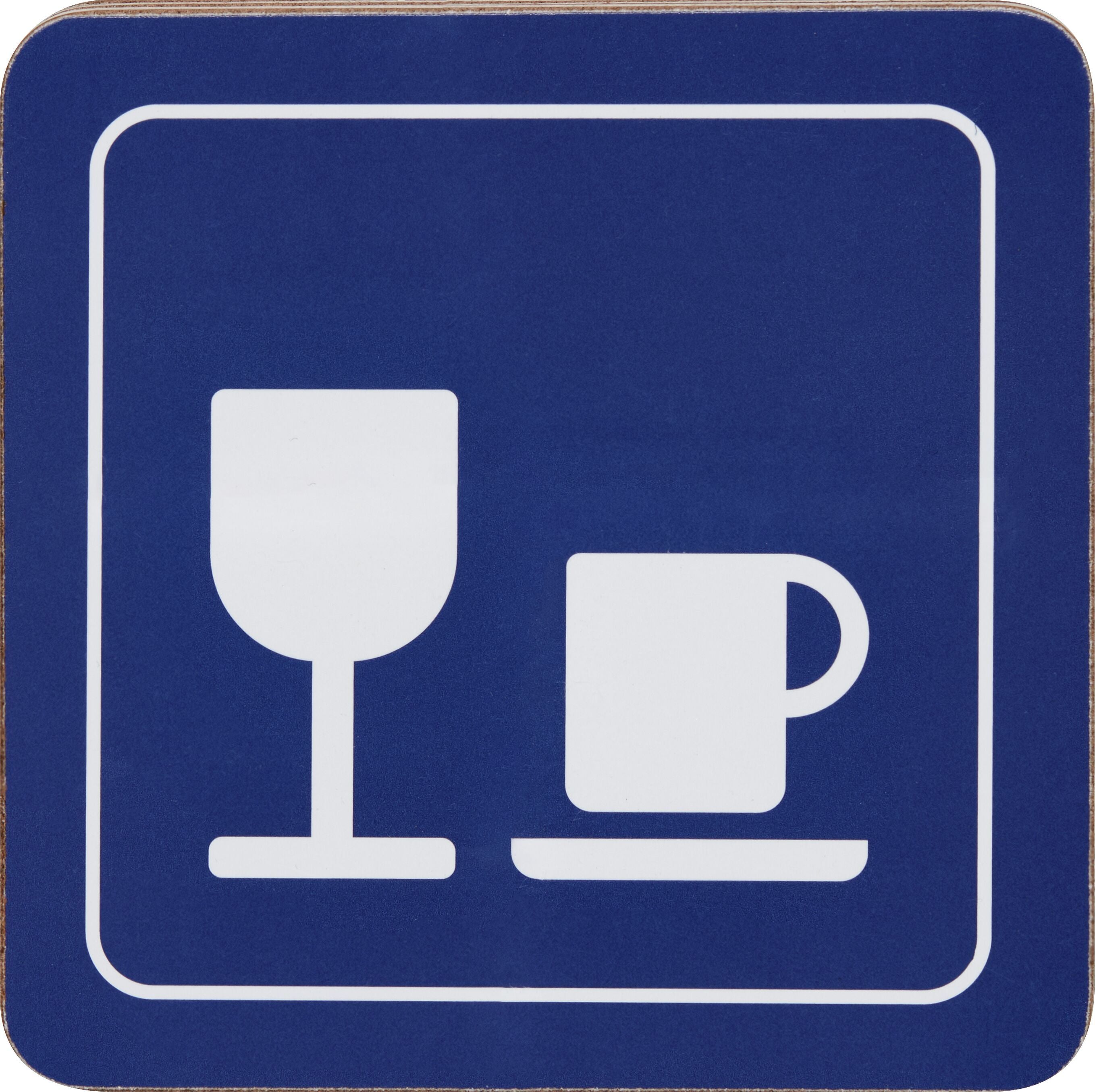 PICTO GLASUNTERSETZER 4ER-SET BISTRO - Blau / B: 10.0 cm x T: 10.0 cm x H: 0.5 cm