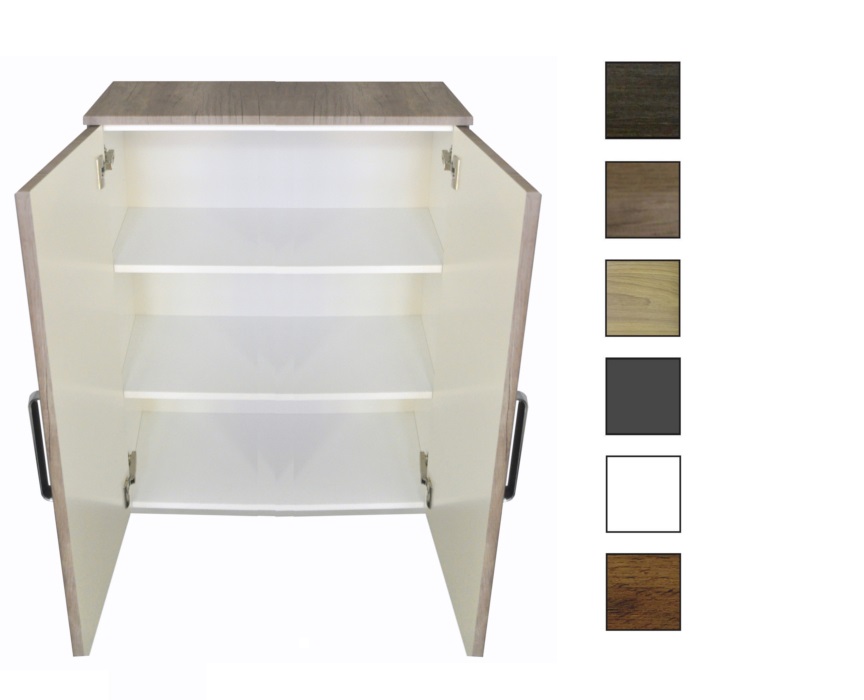 Sanicare kolomkast met luxe chromen greep 67x90x32cm truffel