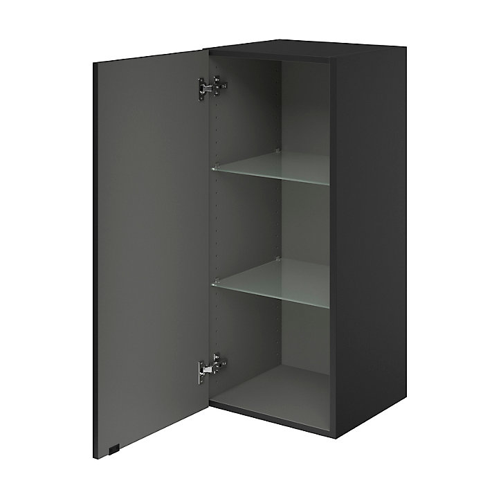Armoire de salle de bains GoodHome Imandra noir mat L. 40 x H. 90 x P. 36 cm
