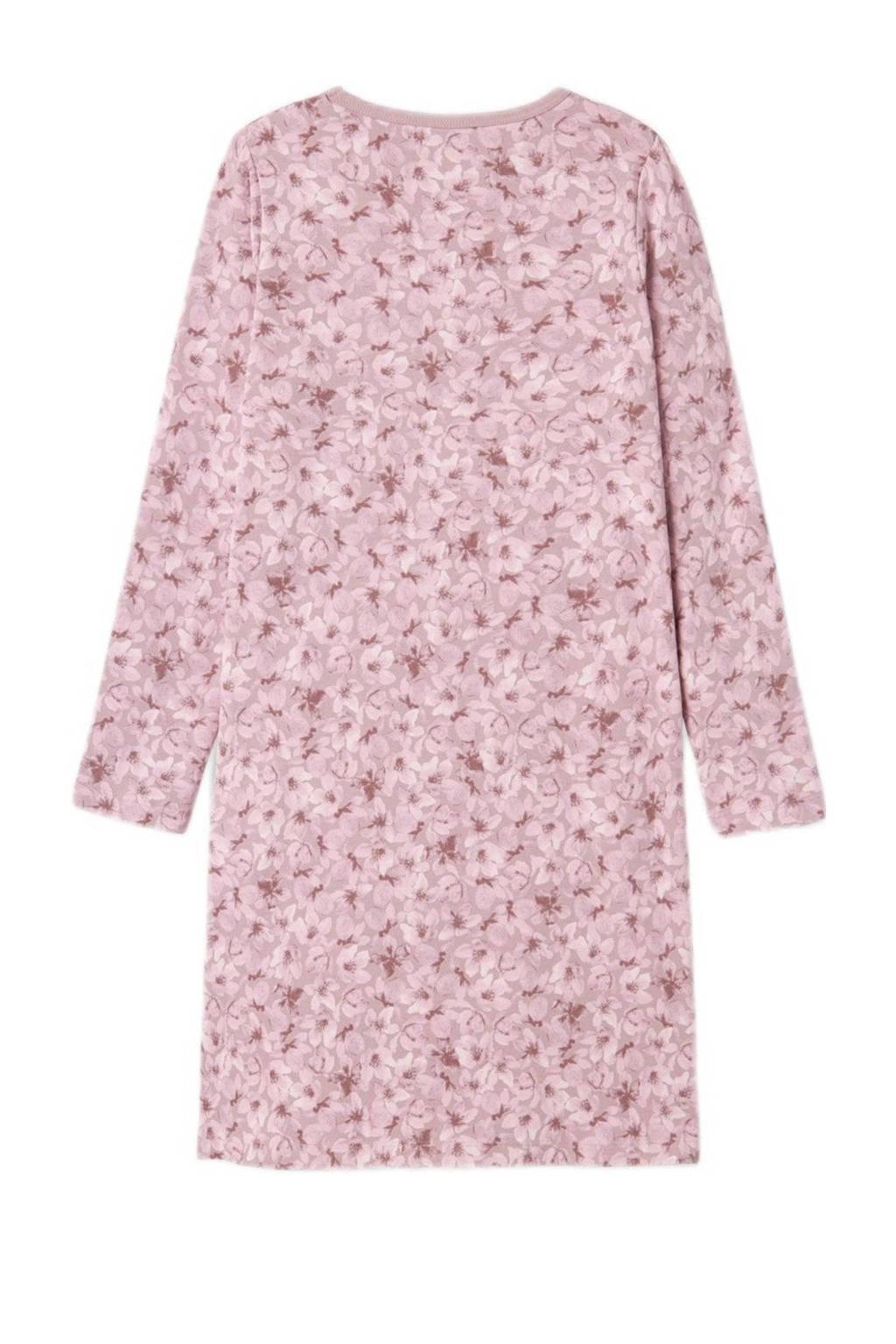 NAME IT gebloemd nachthemd NKFNIGHTGOWN roze/oudroze