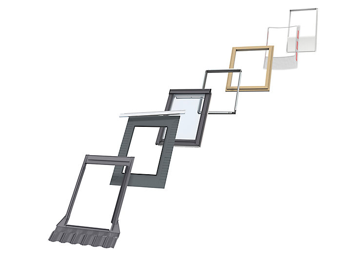 Raccord fenêtre de toit simple sur tuiles Velux EDW MK04 gris