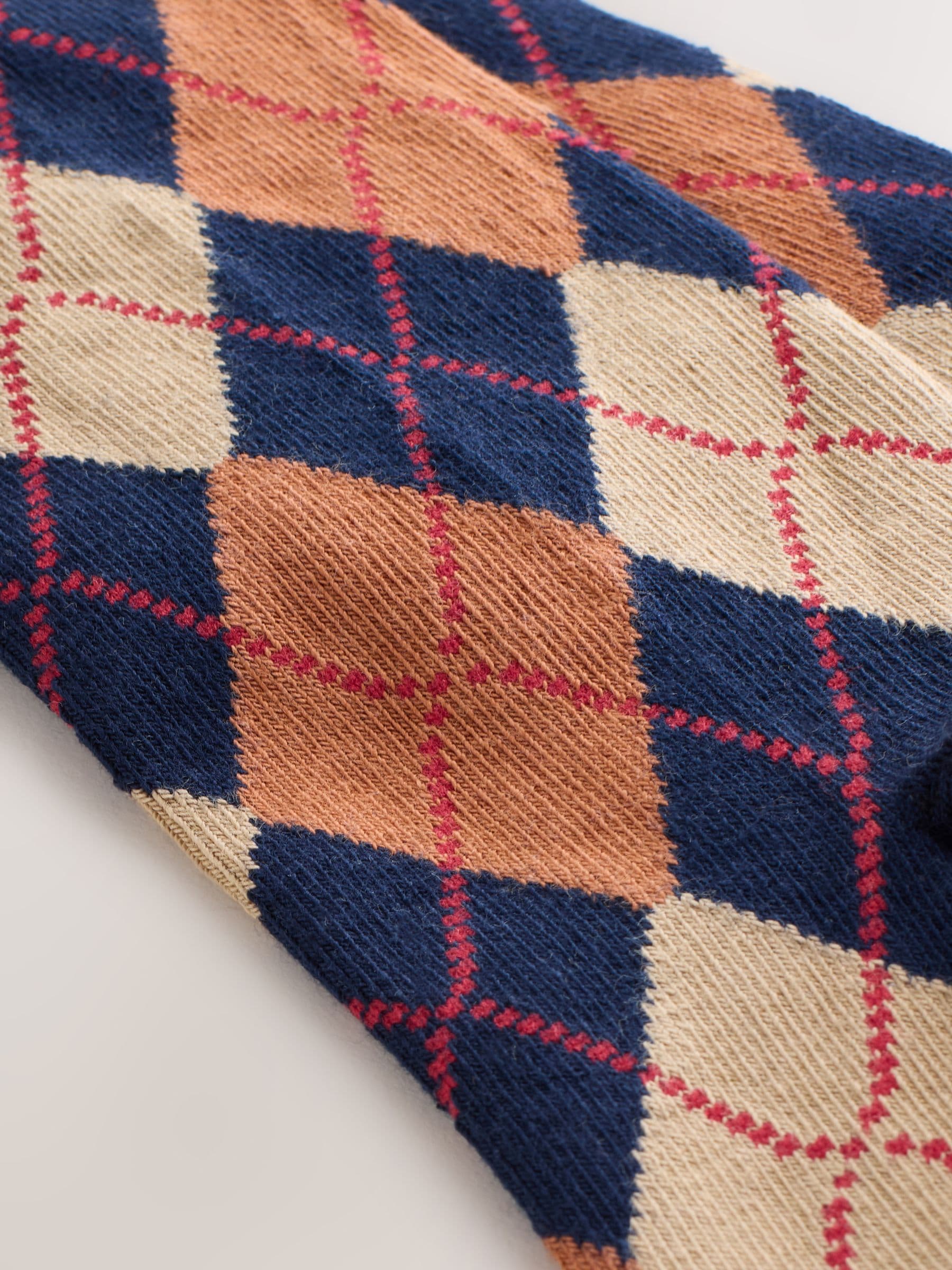 Donkerblauw - Katoenrijke argyle panty's