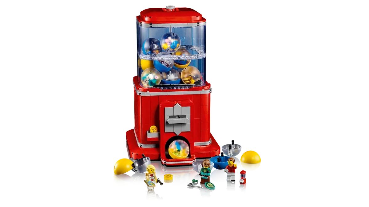(1343-tlg. Set) Ideas Klemmbausteine Spielzeug Deko Modell Bausatz (21358) - Spielzeugautomat mit Minifiguren
