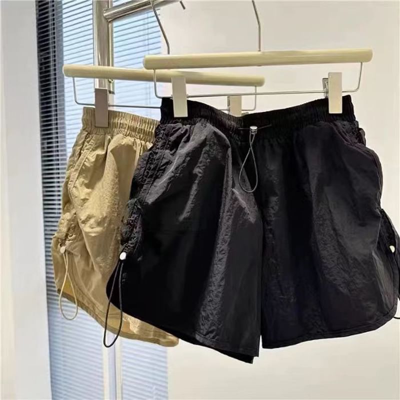 Everose - Hoge taille, effen, wijde pijpen en trekkoordshorts