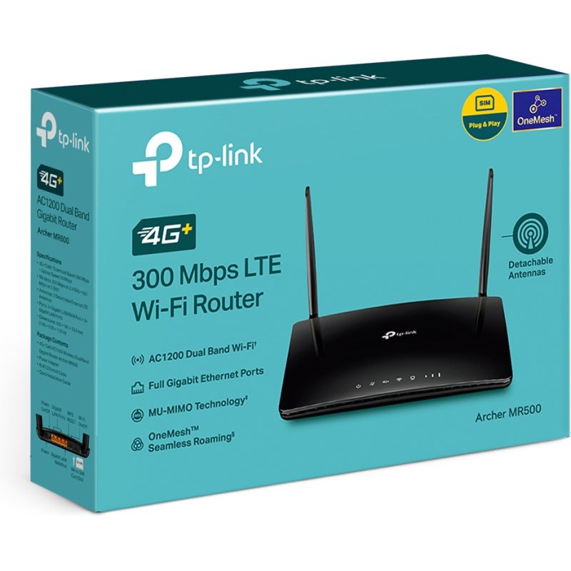 TP-Link Archer MR500 routeur sans fil Gigabit Ethernet Bi-bande (2,4 GHz / 5 GHz) 4G Noir