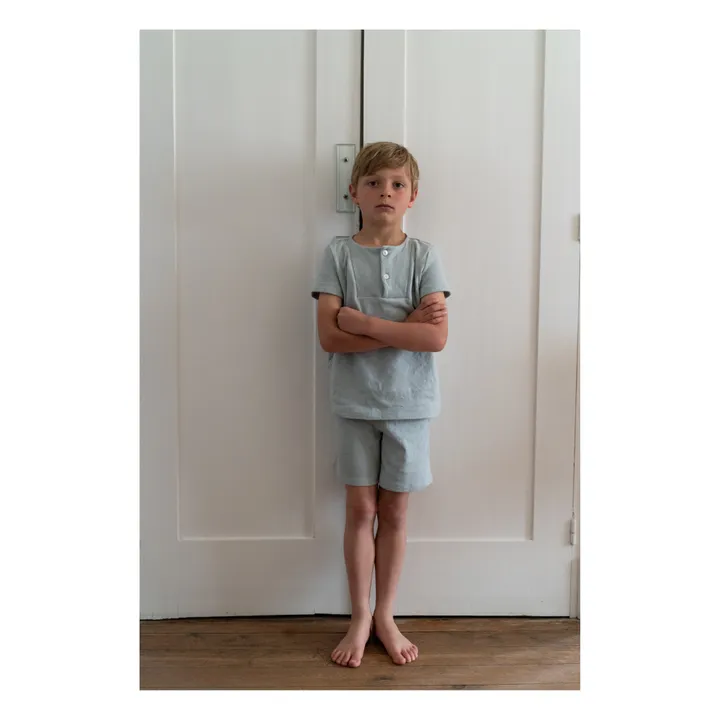 Risu Risu Pyjashort Sonio Coton Bio | Bleu gris