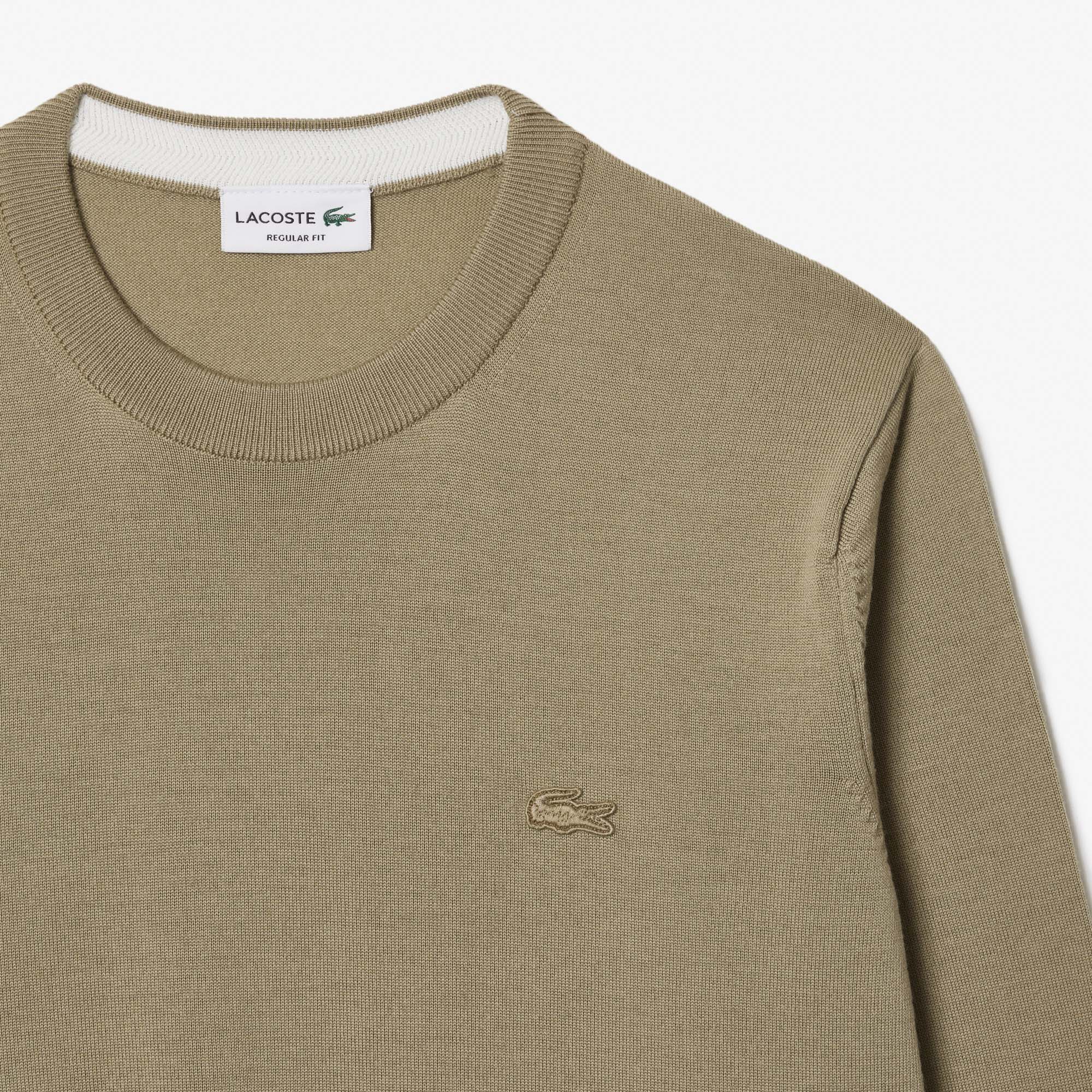 Herren Woll-Pullover mit Rundhals Pullover - Beige - Lacoste - Herren