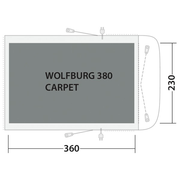 Outwell - Cozy Carpet Wolfburg 380A - Tapis de tente