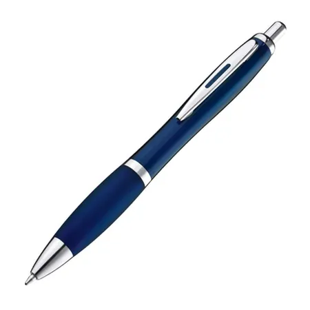 Macma Kugelschreiber transparent mit Metallclip, dunkelblau, 25 Stück