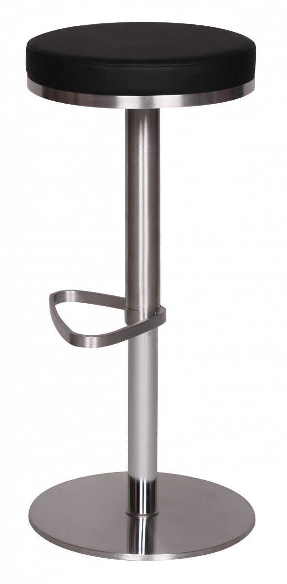 KADIMA DESIGN Barhocker ELBE, höhenverstellbar, gepolsterte Sitzfläche, Triangel Fußablage, max. 110 kg Belastung