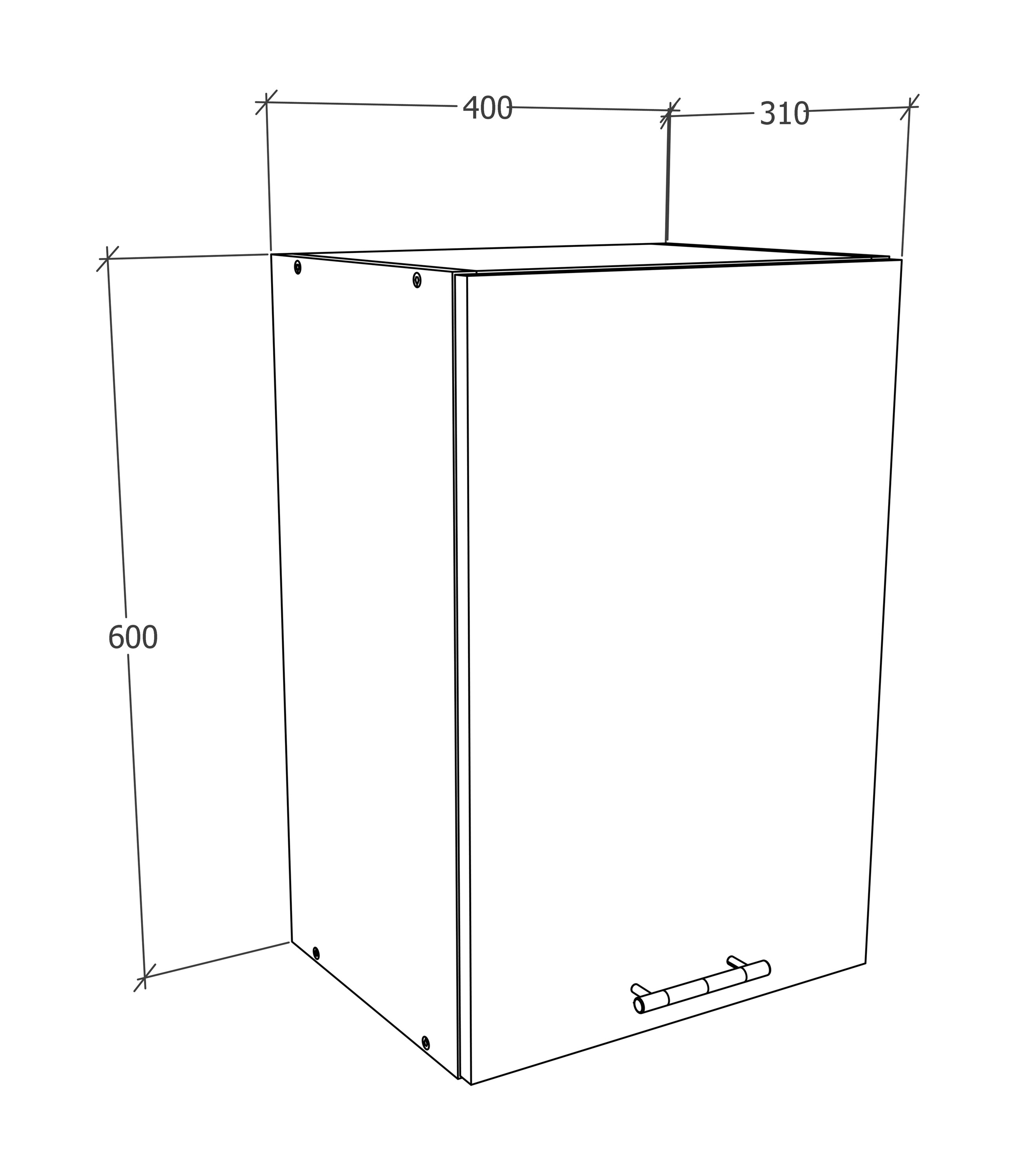 VCM Küchenschrank Breite 40 cm Holztür Hängeschrank Küche Küchenmöbel Esilo