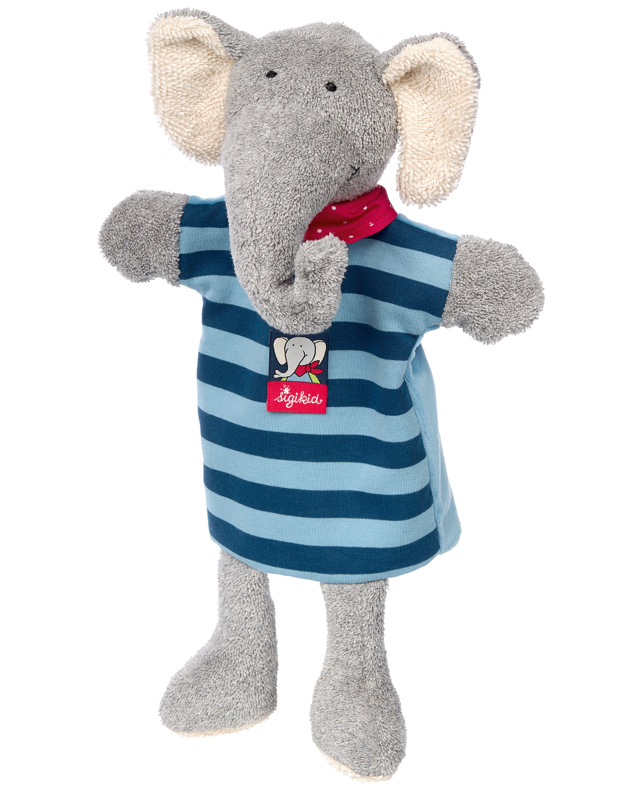 Handpuppe-Schnuffeltuch LOLO LOMBARDO in blau/grau