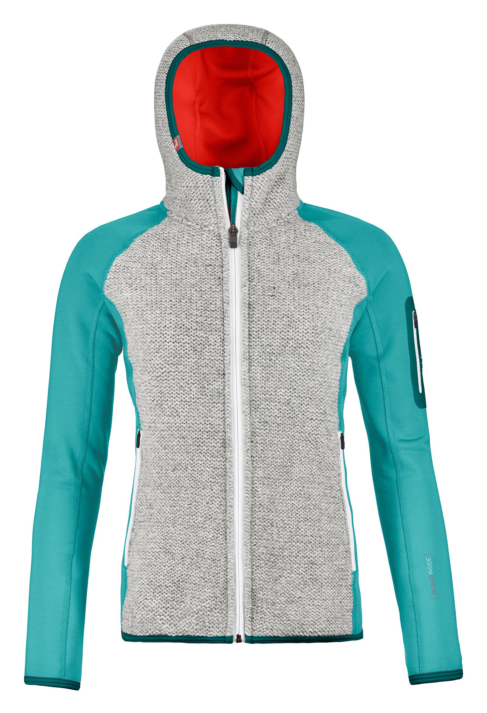Fleece Plus Classic Knit Hoody Dame 61301/Ice Waterfall