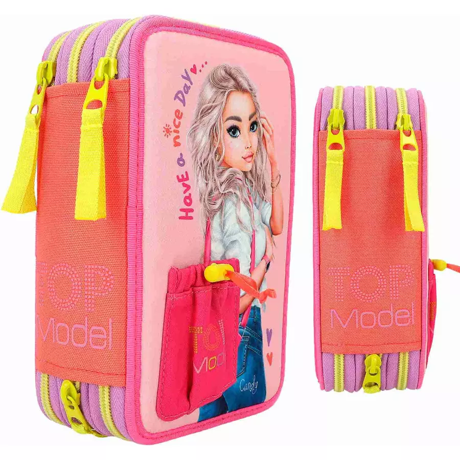 Depesche Federtasche mit applizierter Vordertasche TOPModel 20 x 13 x 7,5 cm rosa