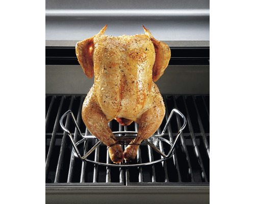 Weber Poultry Holder Kipbraadpan Kipgrill Staal Zilver voor alle houtskoolgrills vanaf 57 cm Ø en gasgrills van Weber® Q™ 300