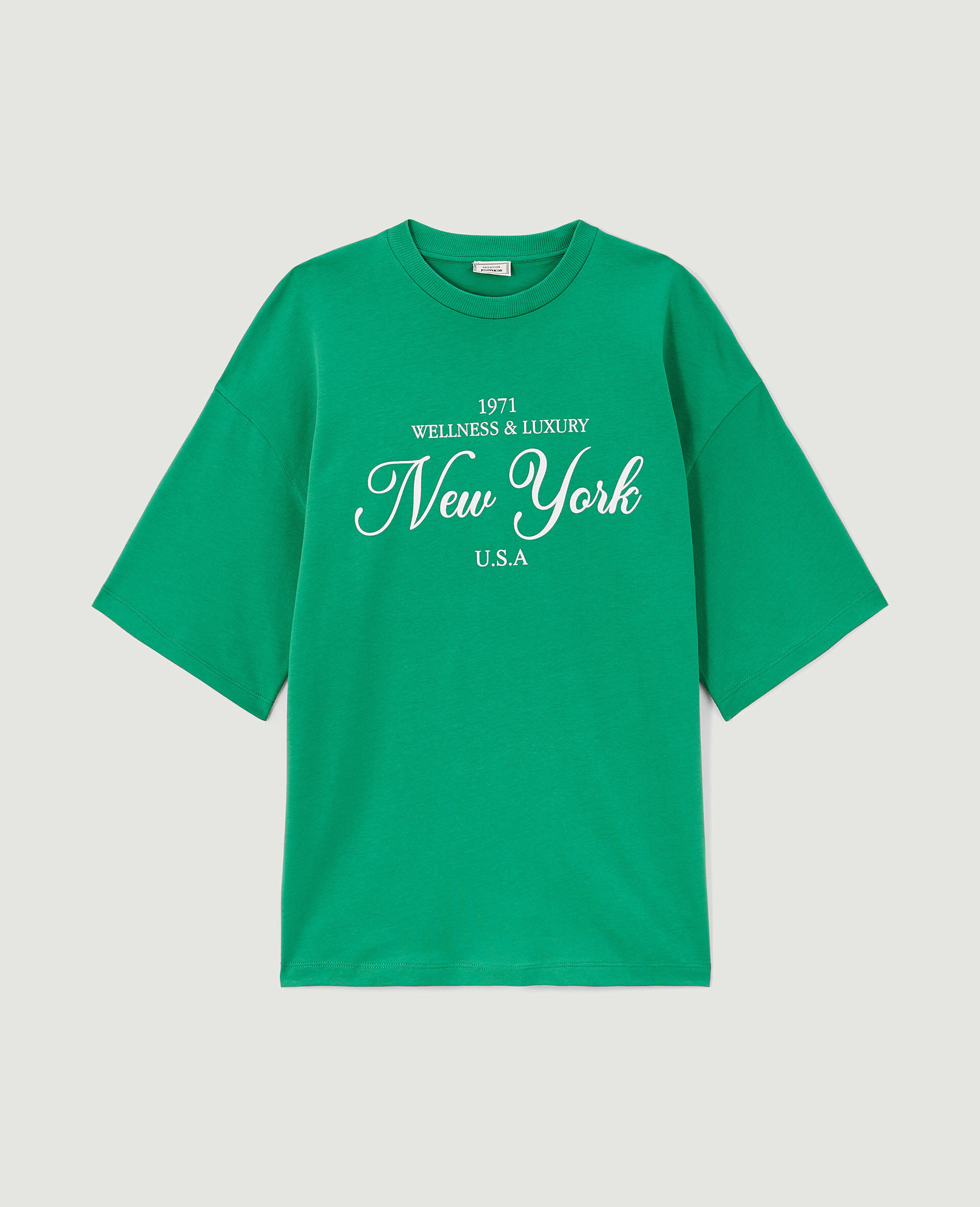 T-shirt oversize avec print - Vert olive