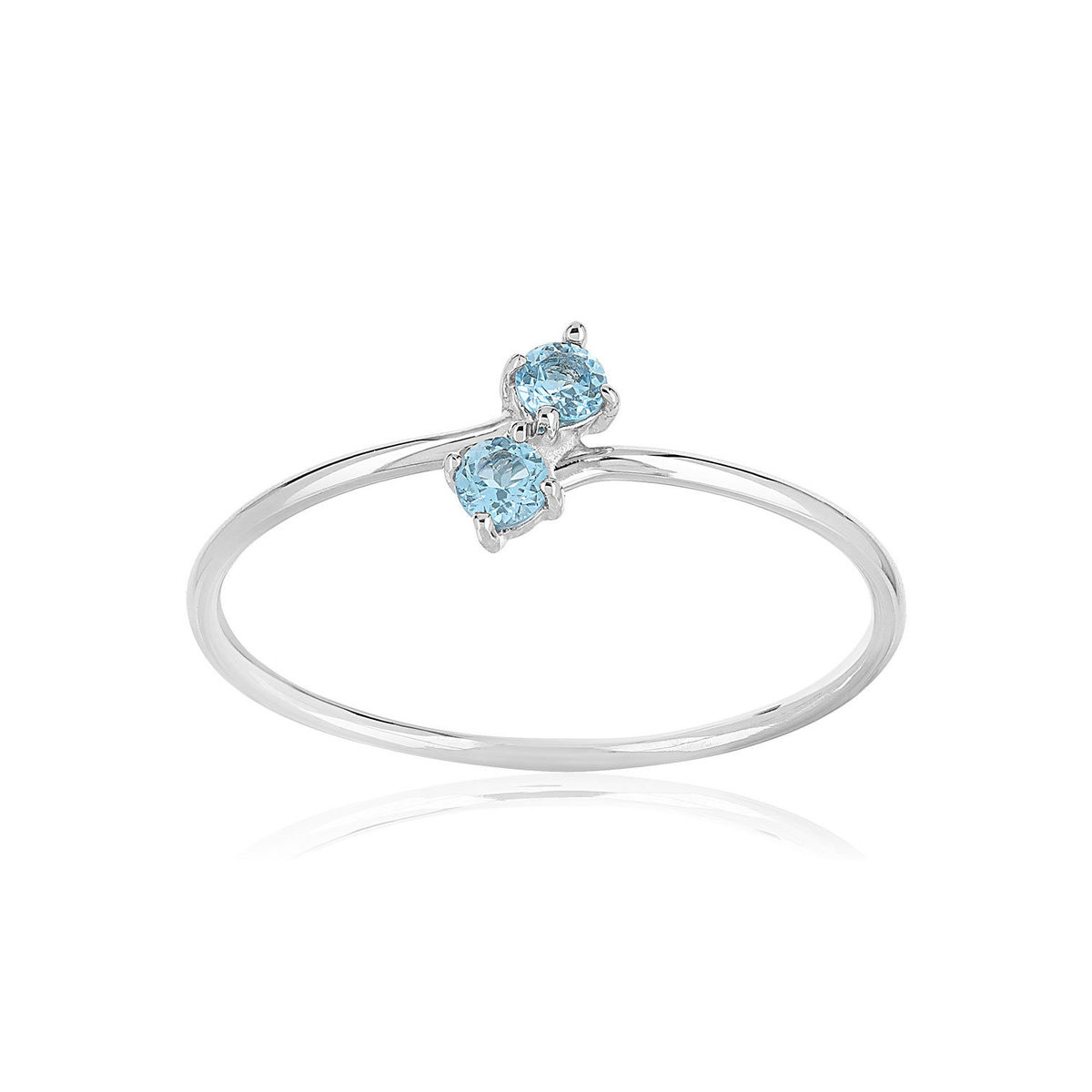 Bague or 375 blanc topazes
