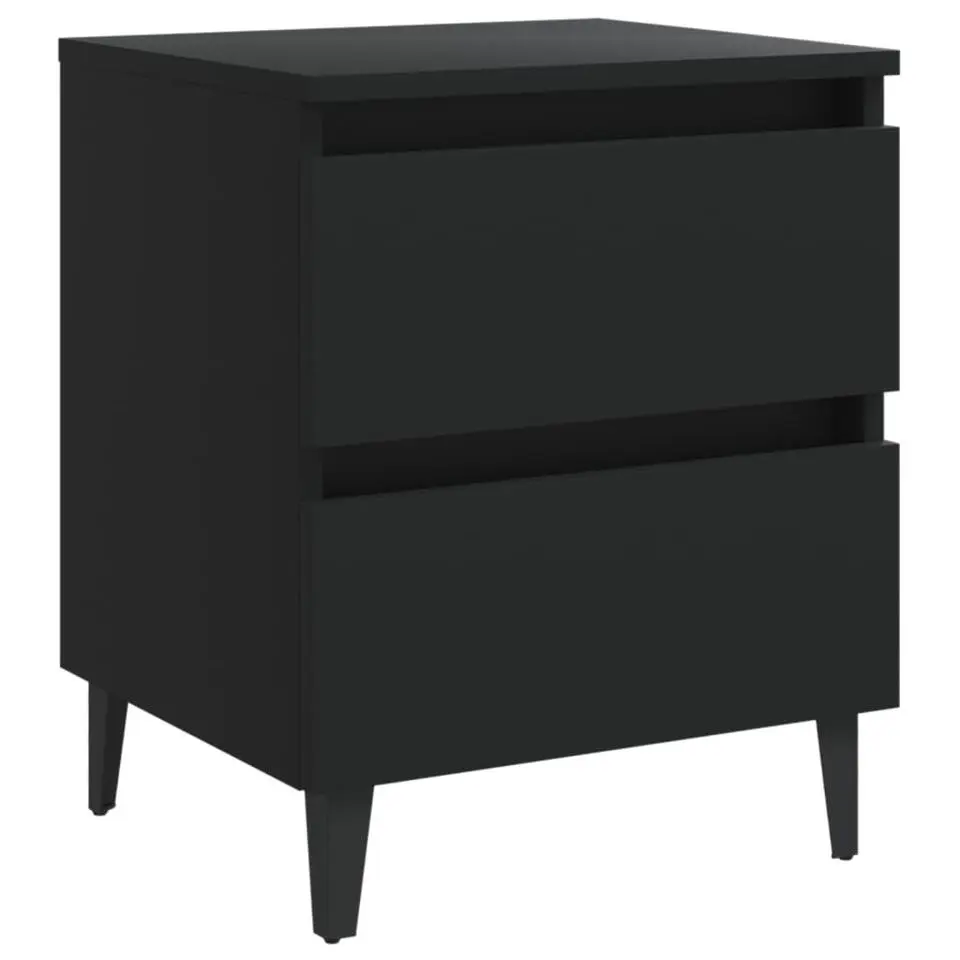 vidaXL - Nachtkastje - Zwart - Bewerkt hout - 2 stuks