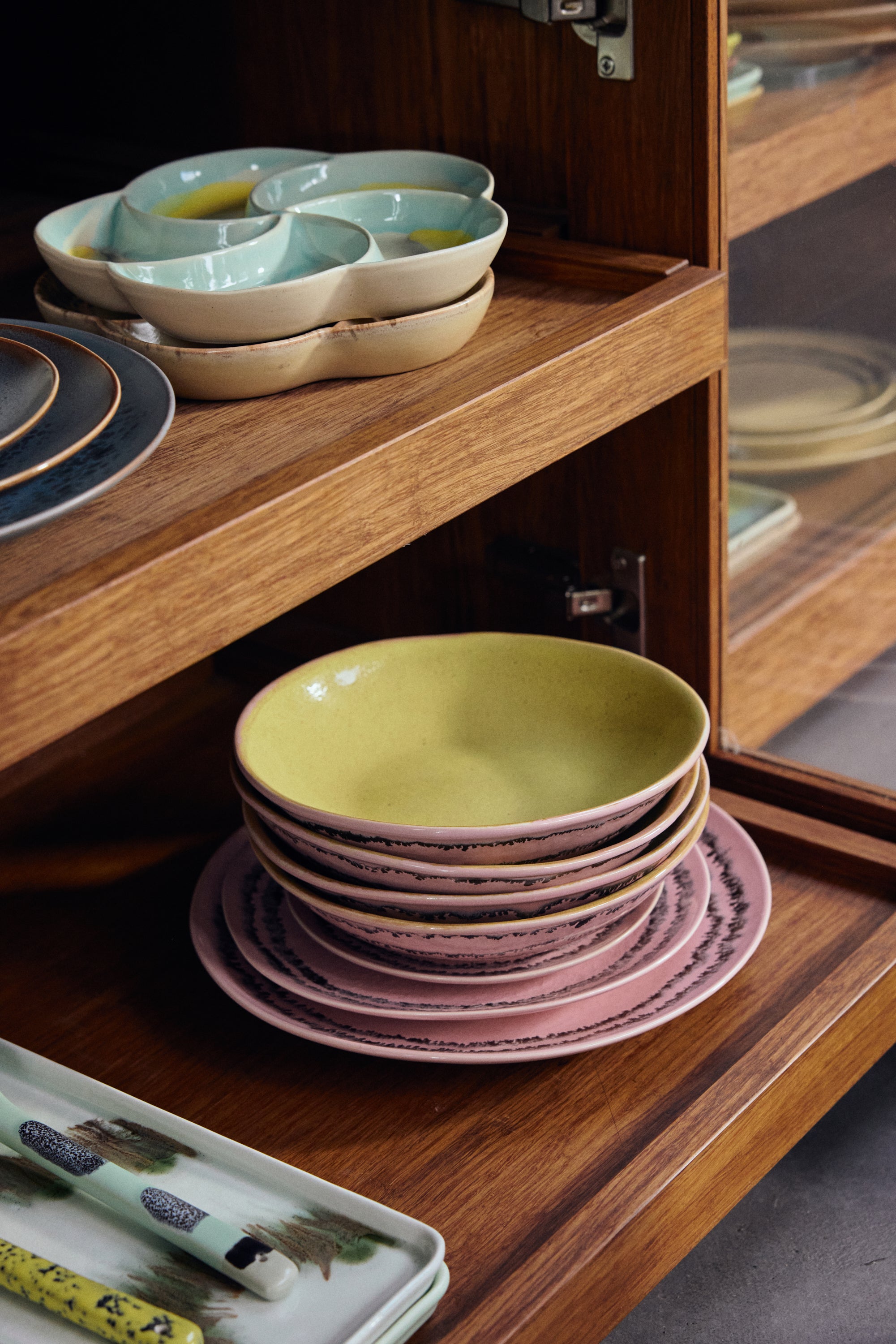 HKliving 70's Ceramics Dessertbord Ã 17,5 cm - Set van 2 - Bubble