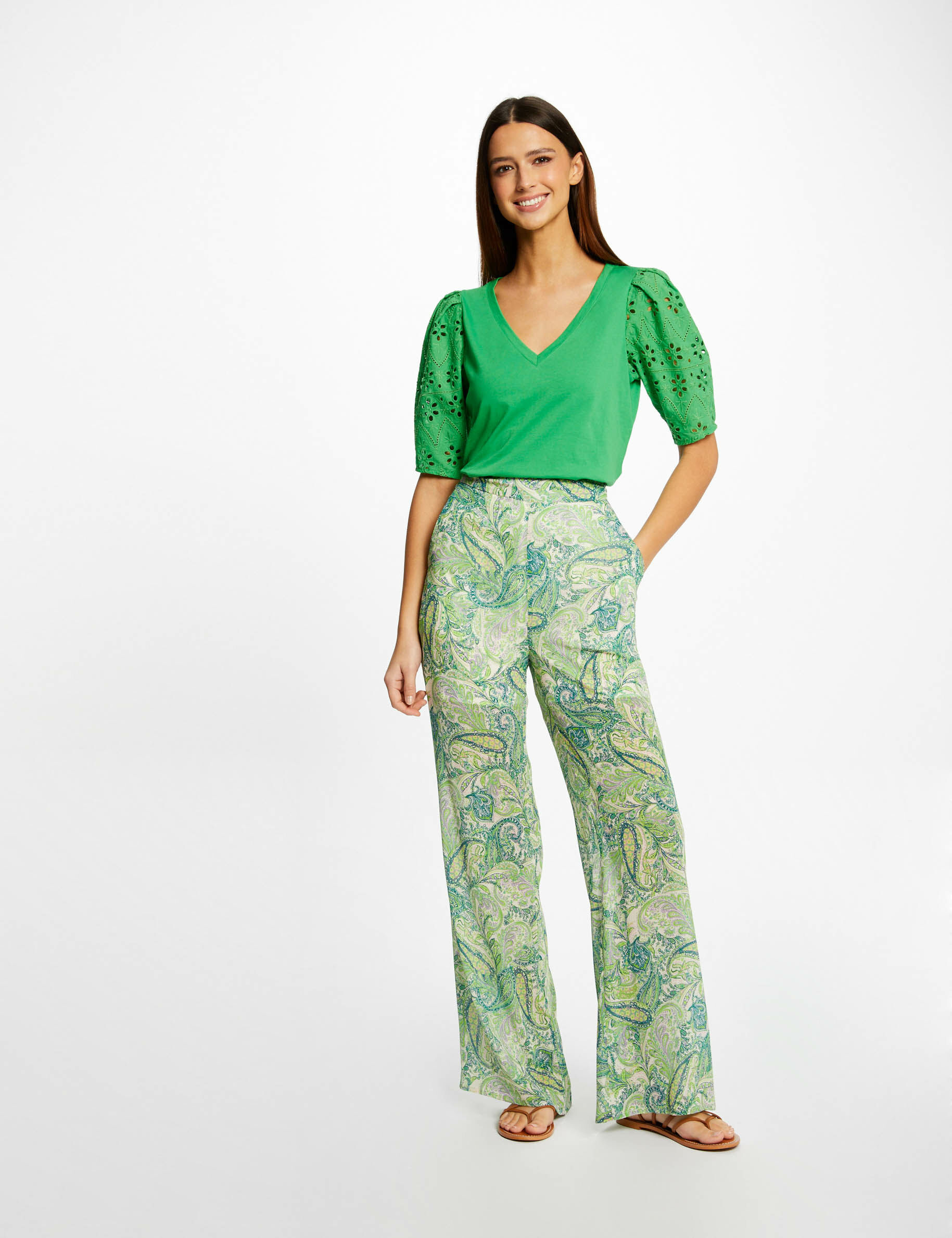 T-shirt à manches courtes vert femme - vert