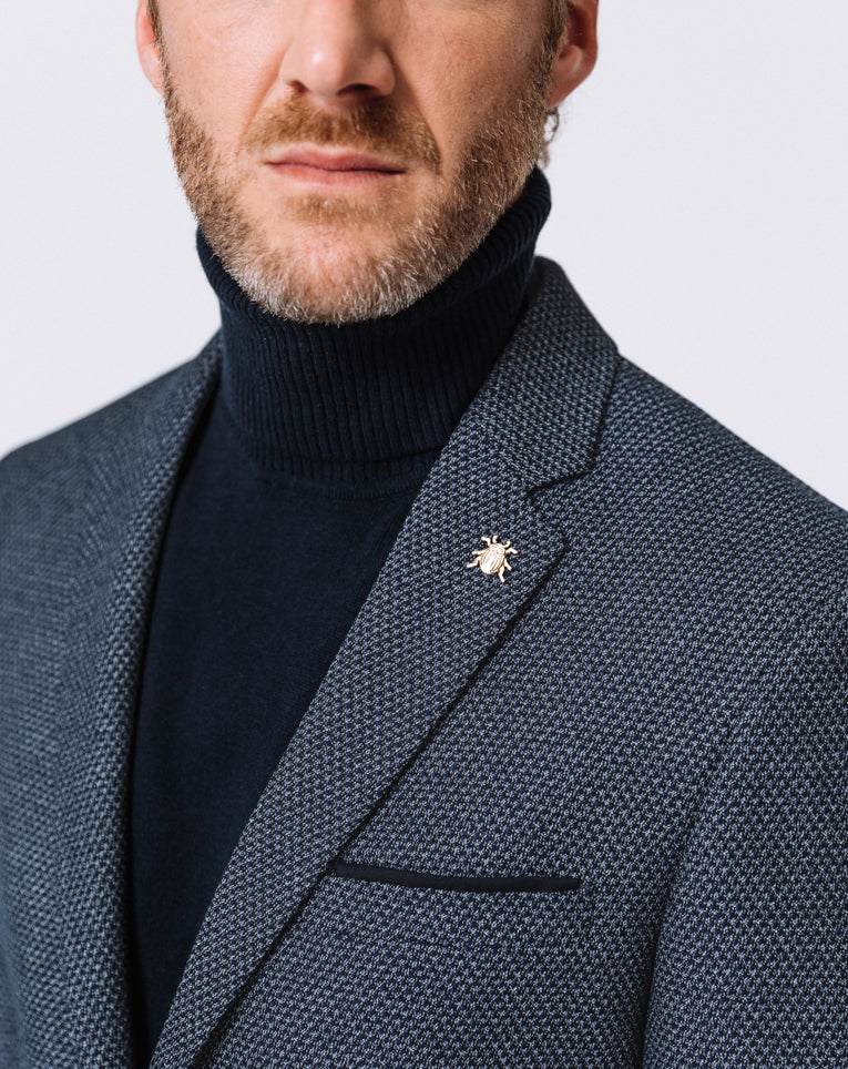 Veste effet maille navy 