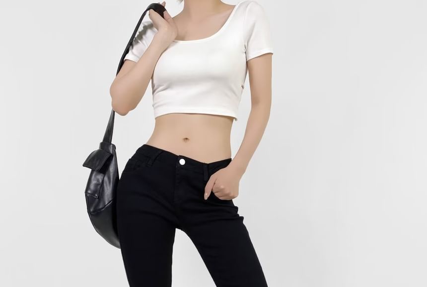 Sundine - Mid Rise Fray Flared Jeans