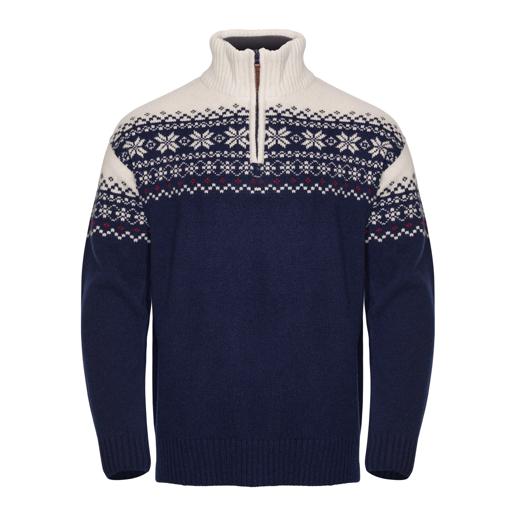 Gridarmor Snøkrystall Hz Ullgenser Men Dark Navy/White/Red