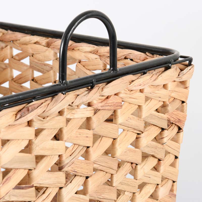 Panier/cache pot rectangulaire marron et noir