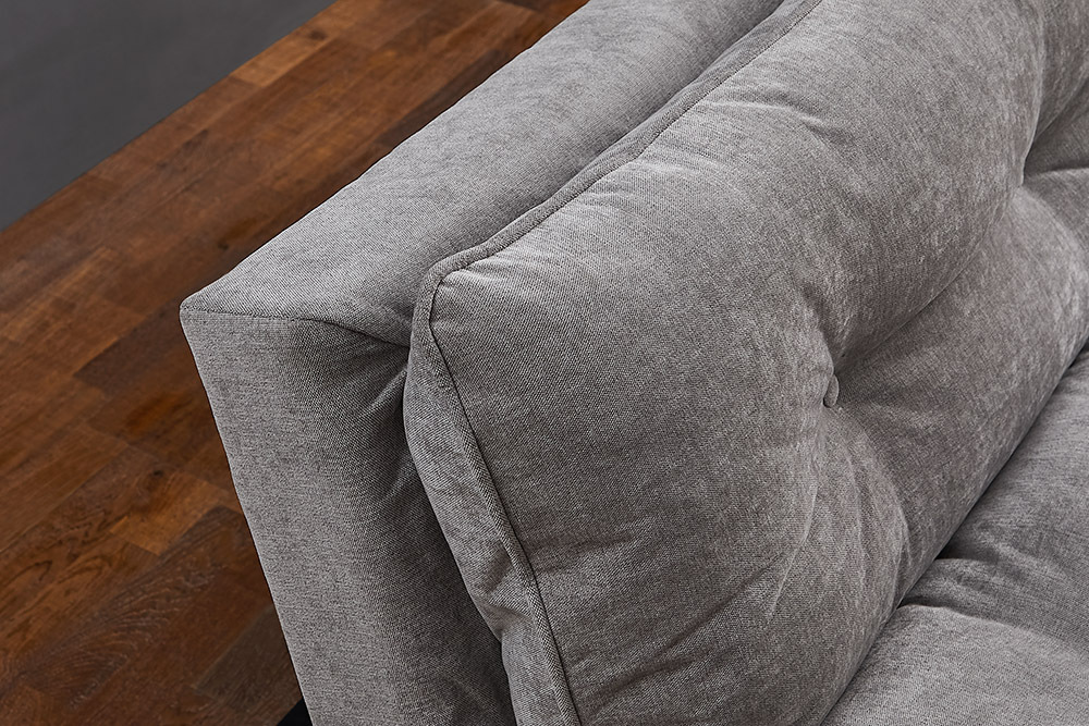 Modernes Schlafsofa COCOONING 190cm grau Chenillestoff 3-Sitzer Couch