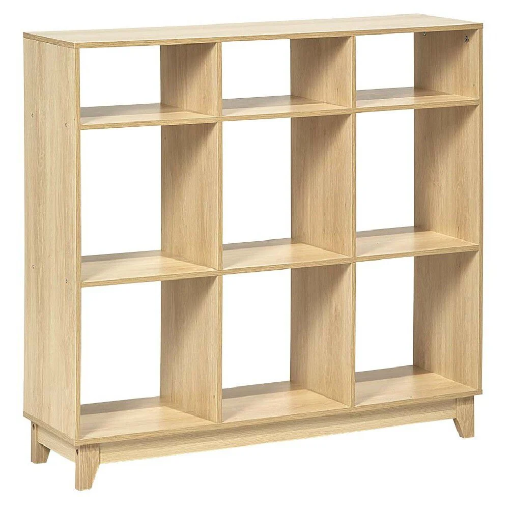 Étagère 9 compartiment bois Dimensions: 102x29,7h96 coul nat