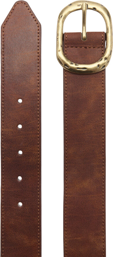 MANGO Textured belt with buckle Brown