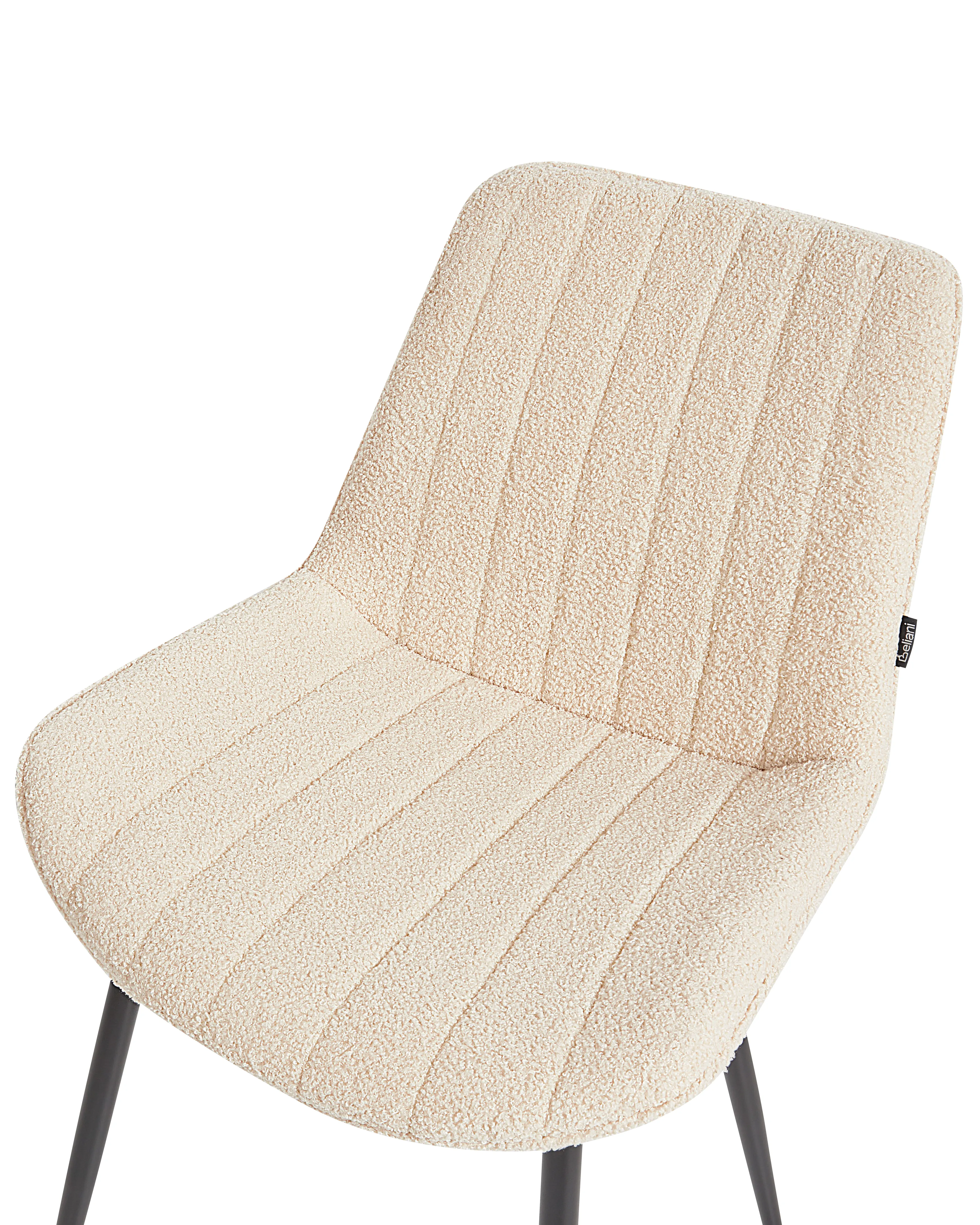 Set van 2 eetkamerstoelen DUBROVNIK Bouclé Lichtbeige