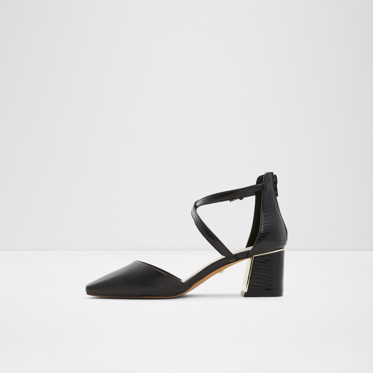 Grarwen Black Synthetic Mixed Material Women Block Heels