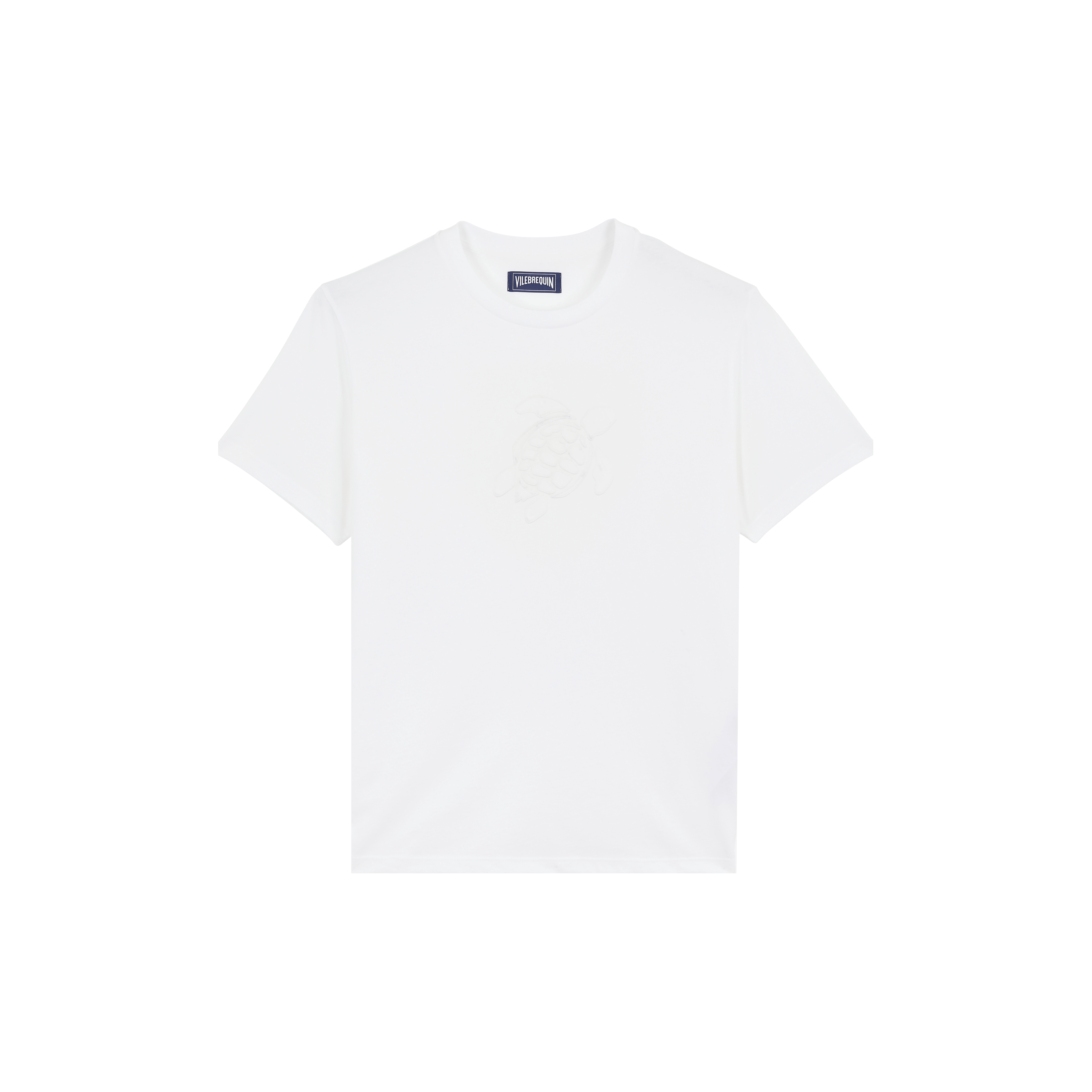 T-shirt en coton homme brodé ton sur ton Turtle