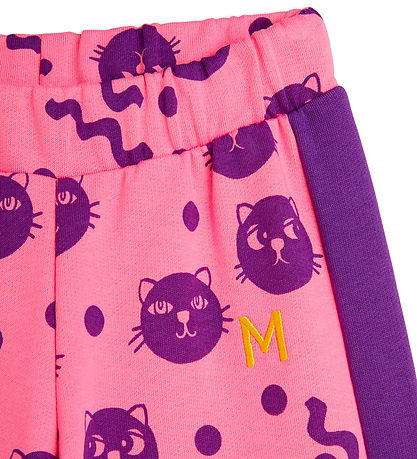 Mini Rodini Jogginghosen - Schnörkelkatzen - Pink