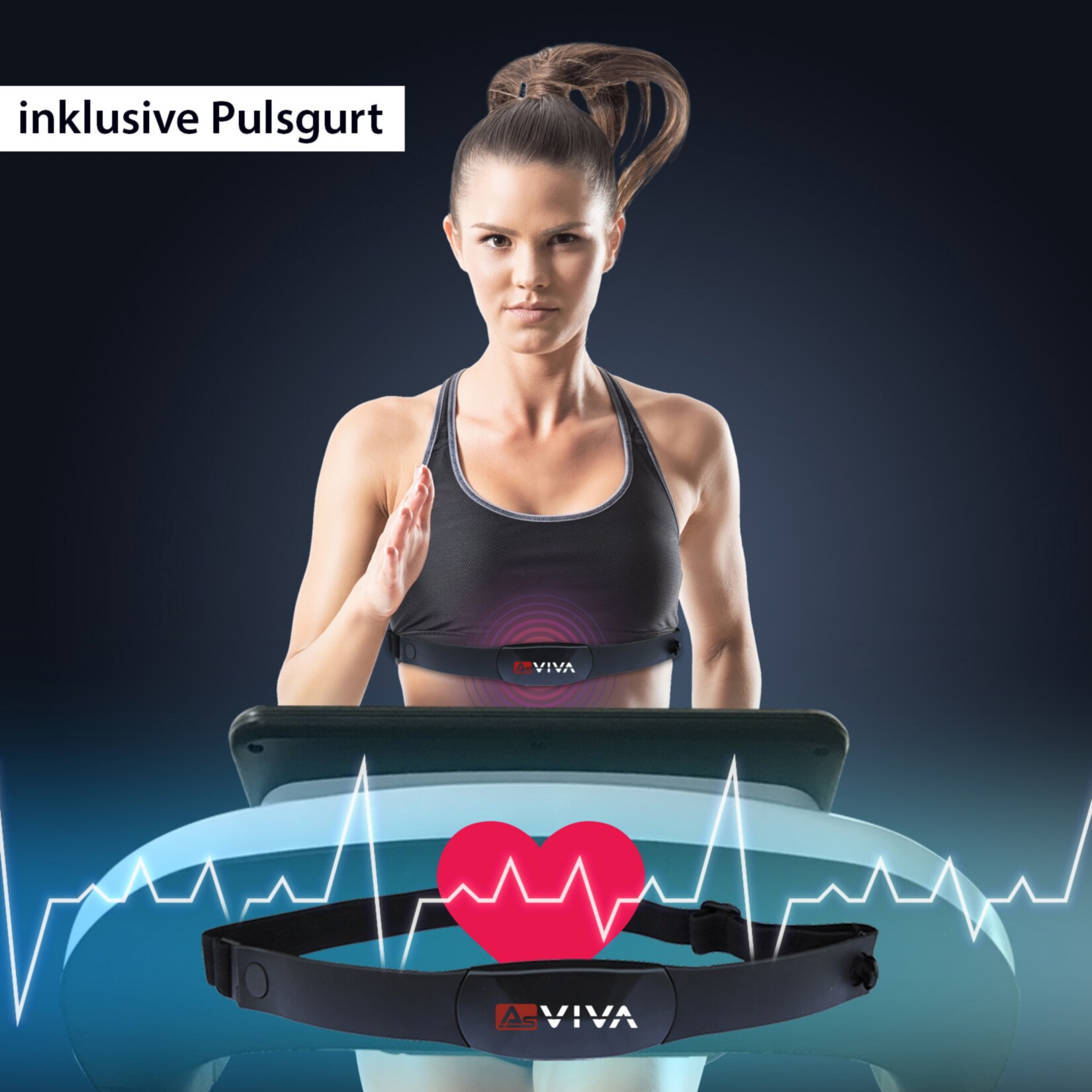 Ellipsentrainer und Ergometer AsVIVA E4 Pro Bluetooth