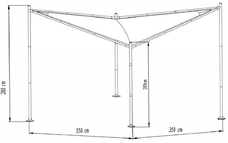 Pavillon Odonata, Anthrazit / Sand<br>Pavillon mit UV Schutz