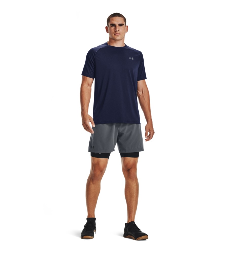 Camiseta de manga curta texturizada Under Armour UA Tech 2.0 - Azul-marinho
