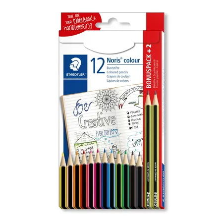 STAEDTLER® Buntstift Noris® Colour WOPEX Sonderedition, 12-teilig + 2 Bleistifte gratis