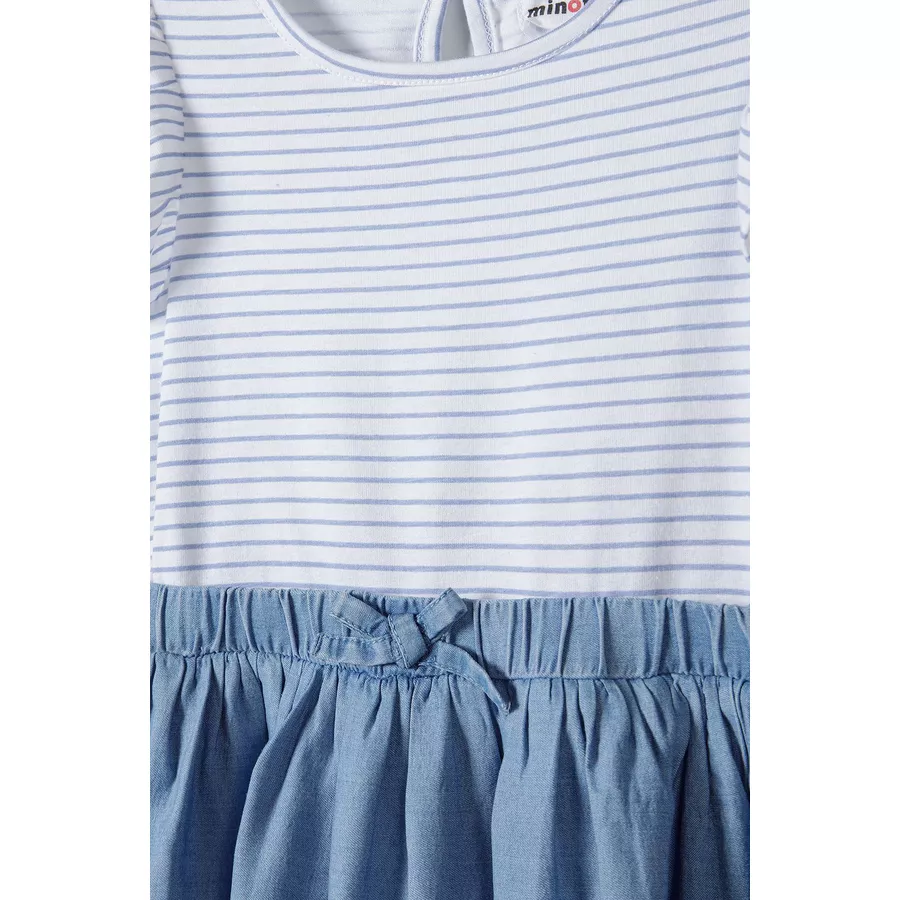 MINOTI Kleid mit Flügerärmeln BlauWeiß