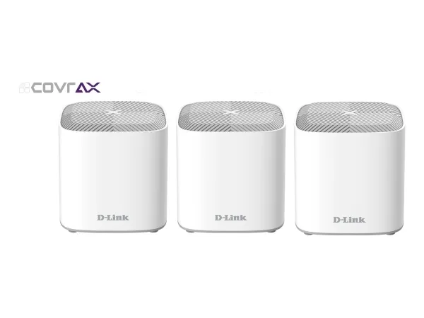 D-Link Covr Whole Home COVR-X1863 - Wi-Fi-system (3 routere) - op til 600 kvm - mesh - GigE - 802.11a/b/g/n/ac/ax - Dual Band