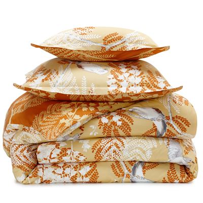 Linge de lit motif feuillage et oiseaux - BECQUET CRÉATION