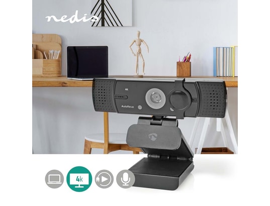 NEDIS - Webcam résolution 4k uhd mise au point automatique microphon...
