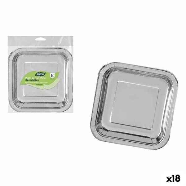 Platesett Algon Sølv 26 cm 3 Deler (18 enheter)