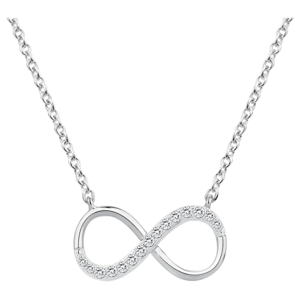 Collier mono-motif en Argent avec oxyde de zirconium blanc
