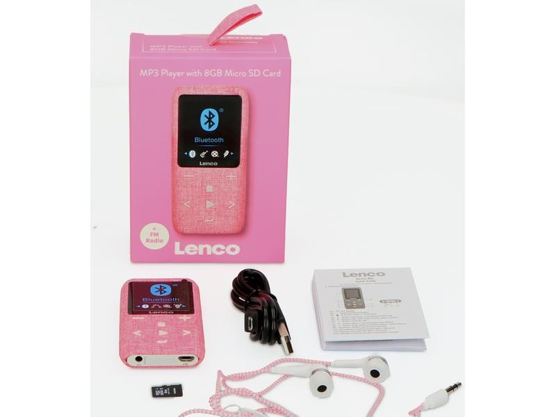 Lenco MP3 Player Xemio-861 Pink MP3-Player mit Bluetooth & 8 GB Micro SD Card