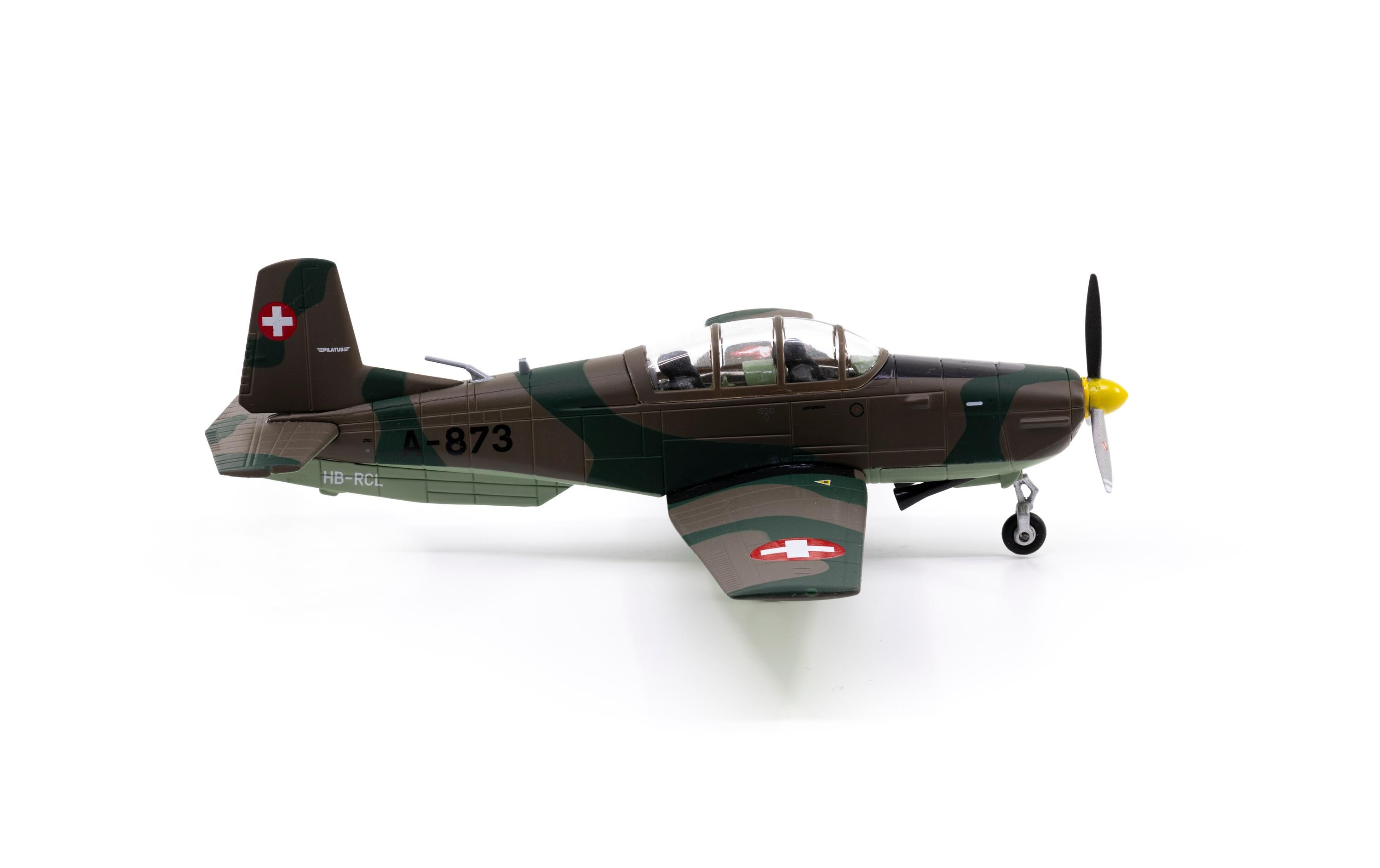 Pilatus P-3 A-873 inkl. Chromständer 1:72Massstabsmodell Metallflugzeug mit Display-Ständer