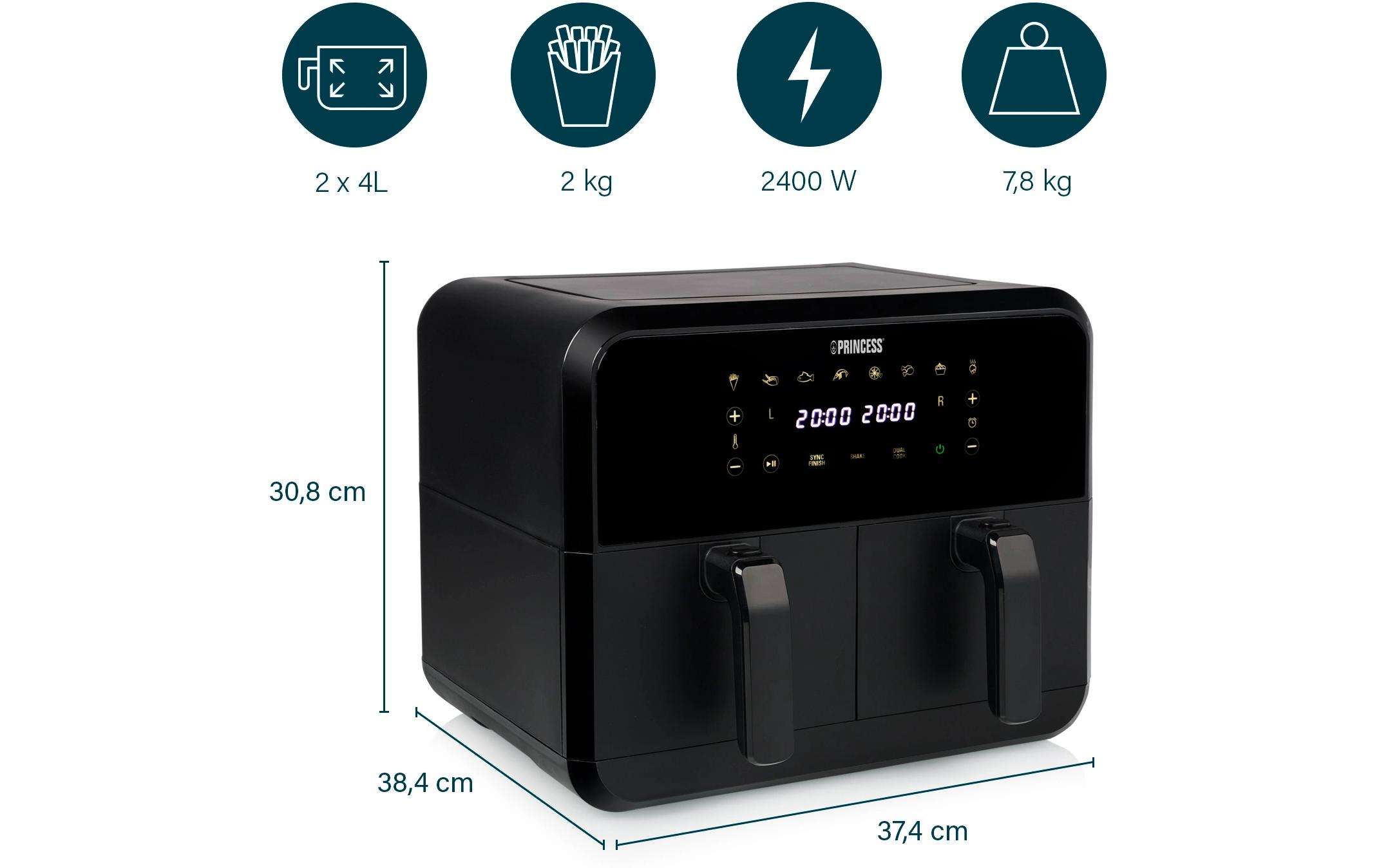 Heissluft-Fritteuse 182068 Double Basket Airfryer 8 l<br>Heissluftfritteuse mit Doppelkorb